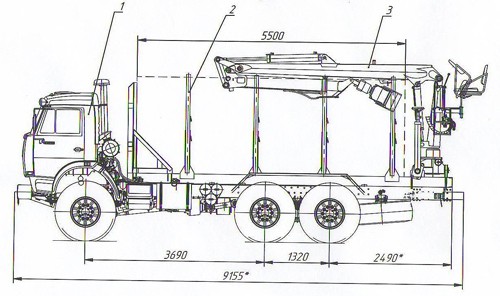 Камаз 43118 лесовоз чертеж