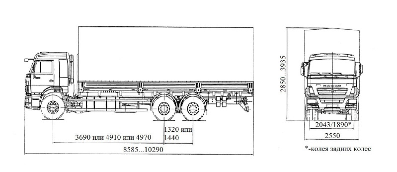 Камаз 65117 чертеж