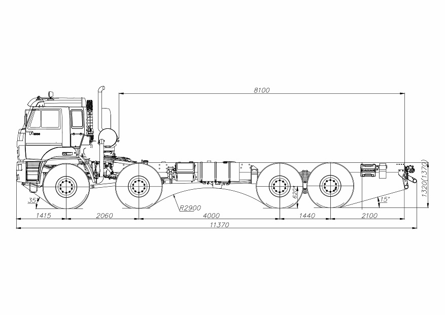 Камаз 5350 рама чертеж